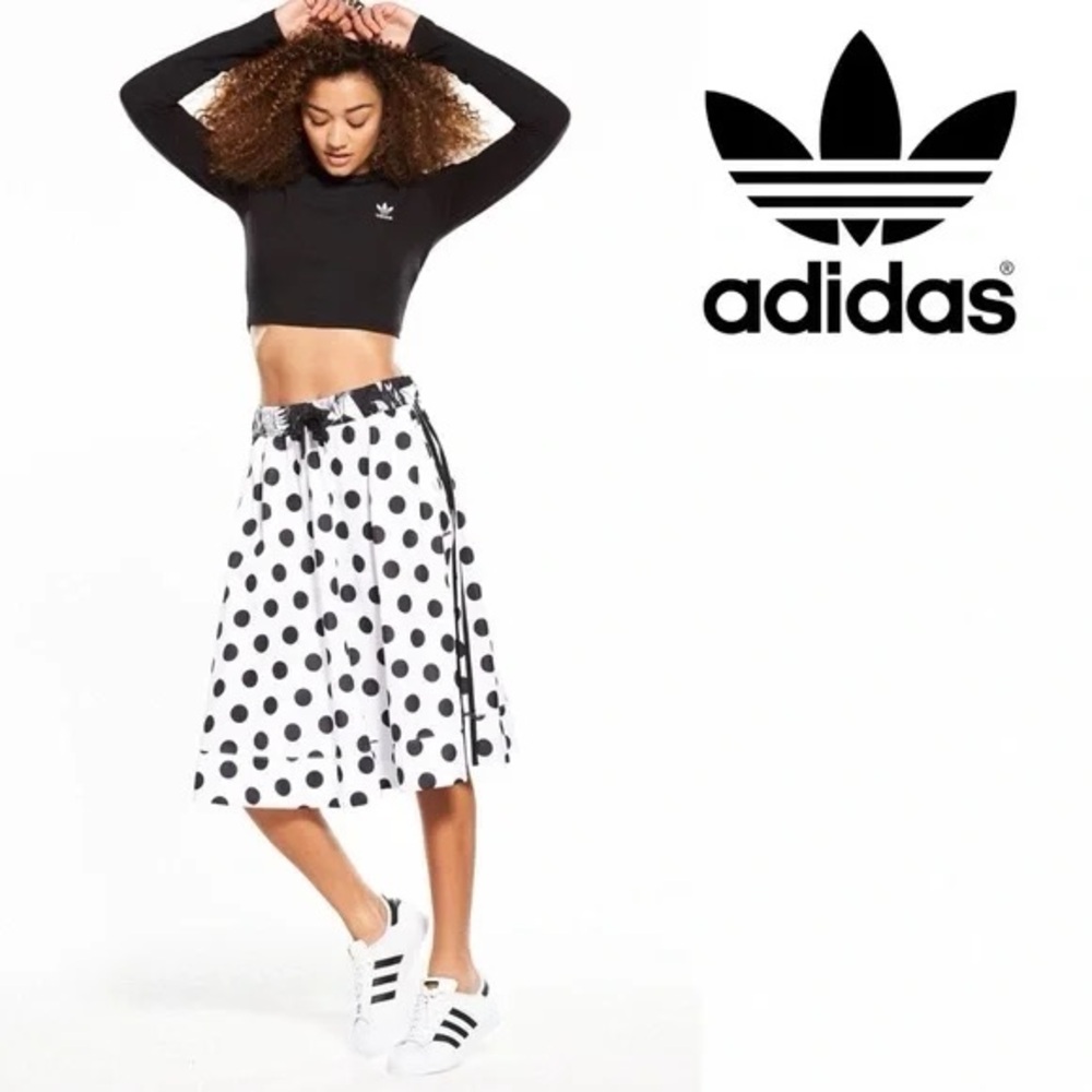 Adidas Black and White Polka Dot Skirt